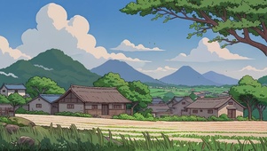 绿色清新小镇