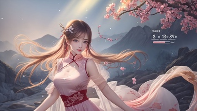 粉色国风汉服女孩