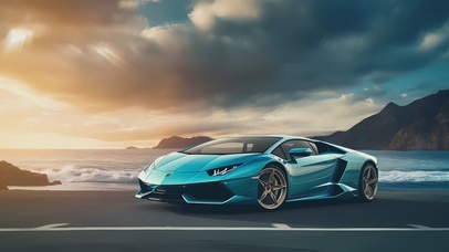 【4K】海边兰博基尼