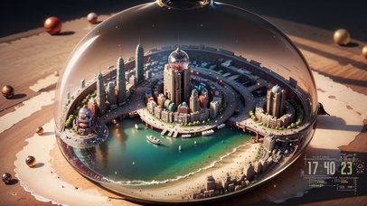 4K玻璃球里的城市