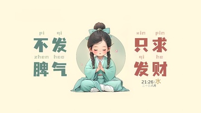 不发脾气只求发财