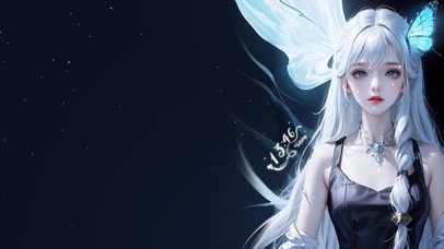 4K超唯美雪中晶蝶少女