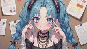 双马尾蓝发女孩