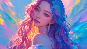 炫彩长发美女