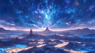 夜空下的沙漠风光