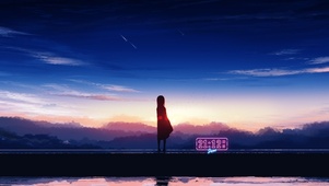星空下女孩