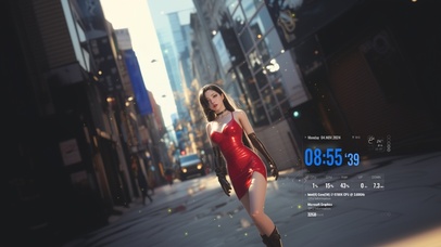 红裙美女温暖而明亮