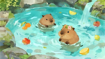 卡皮巴拉泡温泉