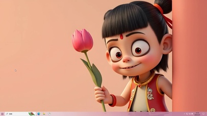可爱的送花童子