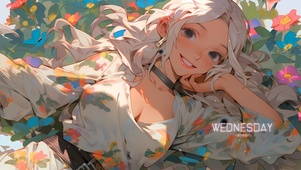 可爱白发少女