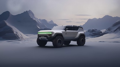 【4K】大气雪地汽车，动态壁纸