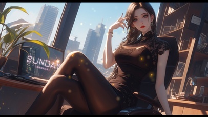 办公休息的美女