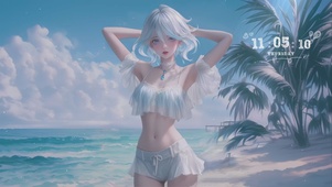 海边美少女