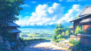 4K唯美春天村口小路