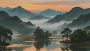 国风山水风景