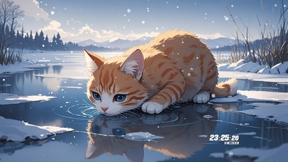 冰面小猫