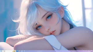 清纯白毛女孩主题