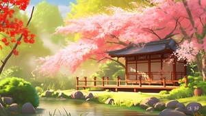 清新护眼樱花森林