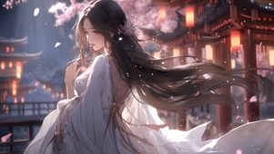 清纯古风长发美女