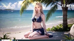 海边银发美少女