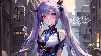  4k紫色长发美少女