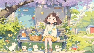 树下女孩