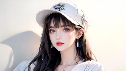 带着棒球帽的那个女孩