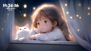 4K 小女孩与猫