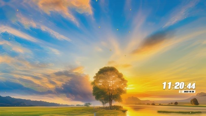 夕阳树木
