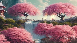 樱花瀑布