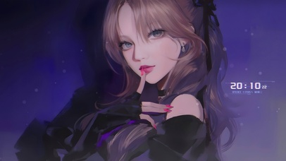 唯美厚涂插画美少女