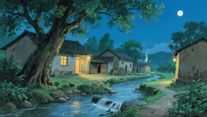 童年乡村夜晚