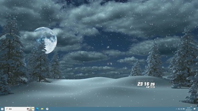 雪夜的月主题桌面