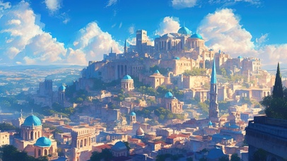 异域风情古城风光