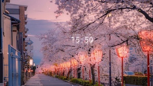 唯美治愈樱花街道（带真实时间）