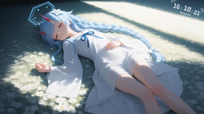 蓝发小雏菊少女