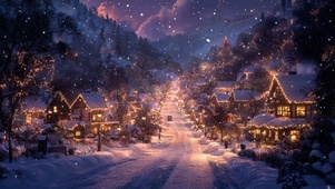 雪夜村庄街道