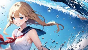 横屏水的女孩