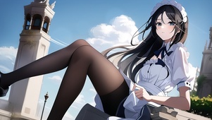 长腿黑丝女仆