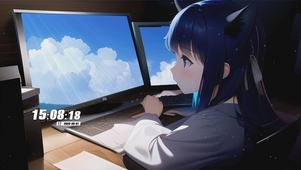 电脑房间女孩