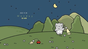 夜晚可爱熊