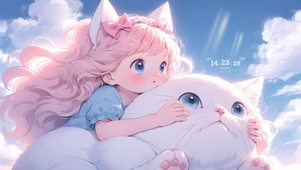 背着女孩的猫咪