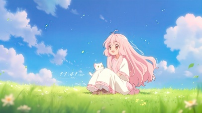 蓝天下的小女孩