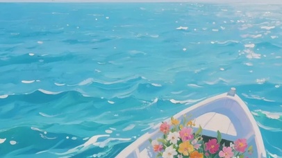 治愈花船与大海