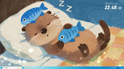 睡觉摸鱼的小水獭