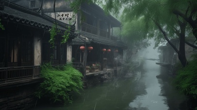 烟雨江南的绿