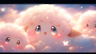 4K软乎乎云朵小宝天降祥云