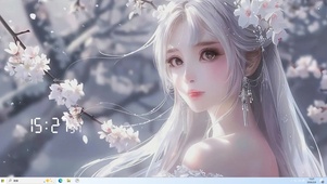 长发女孩桌面主题