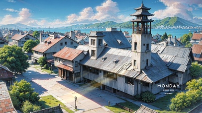 4K日系小镇街道