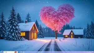 浪漫雪夜小屋